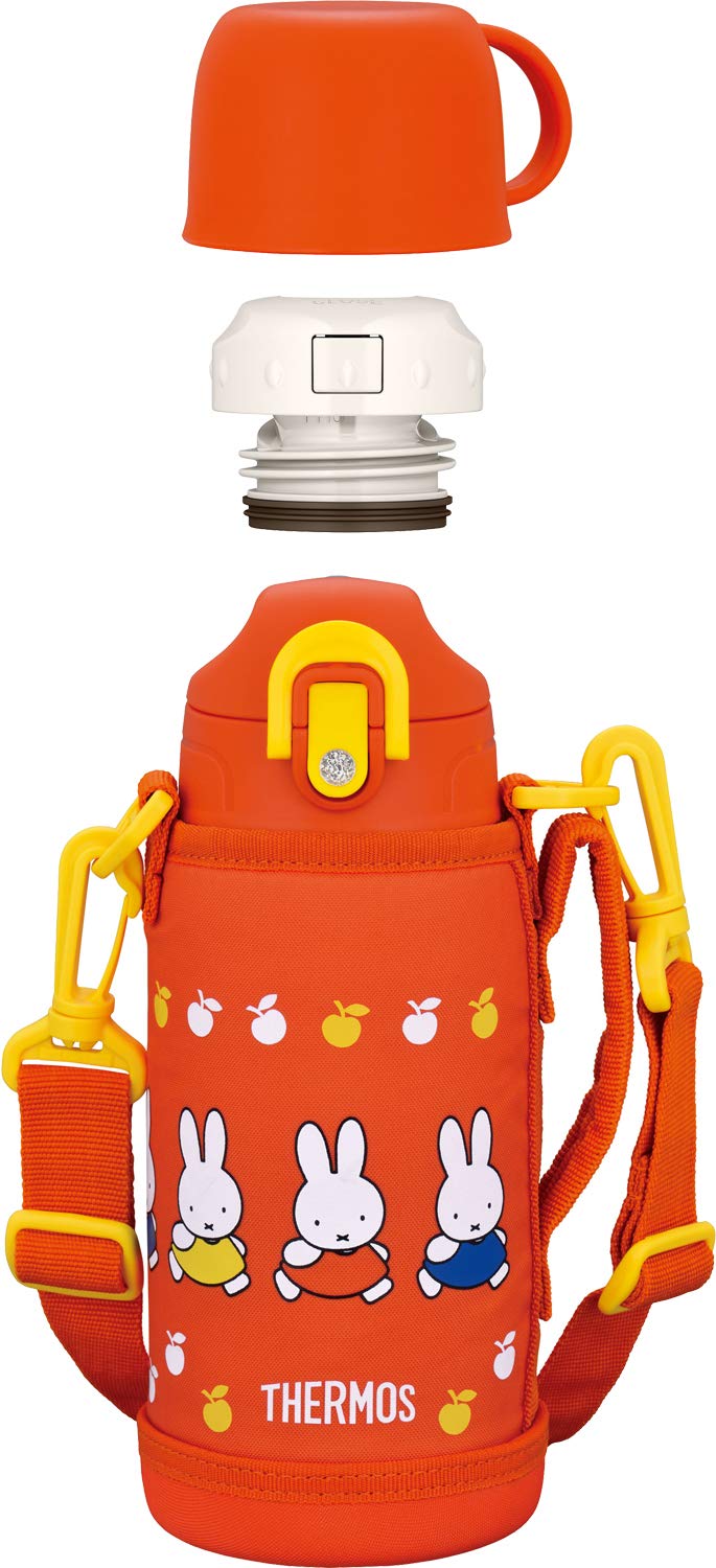 Thermos Miffy Orange Vacuum Insulated Water Bottle 0.6L 2-Way Fho-601Wfb