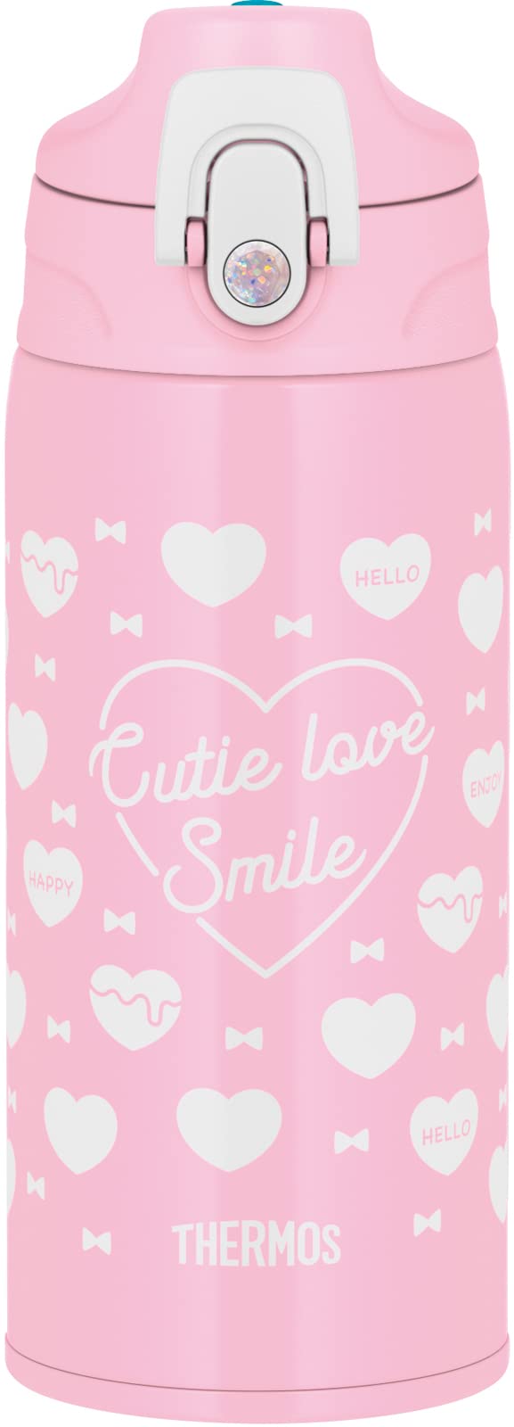 Thermos 0.63L Vacuum Insulated Water Bottle for Children Pink/White Direct Drinking with Cup Ideal for School