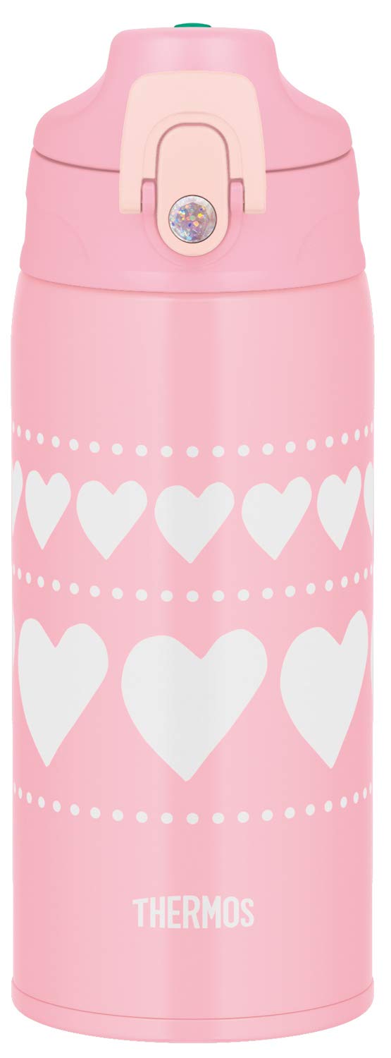 Thermos 0.63L Water Bottle Pink Heart Vacuum Insulated 2-Way Bottle - Fjj-600Wf Pht