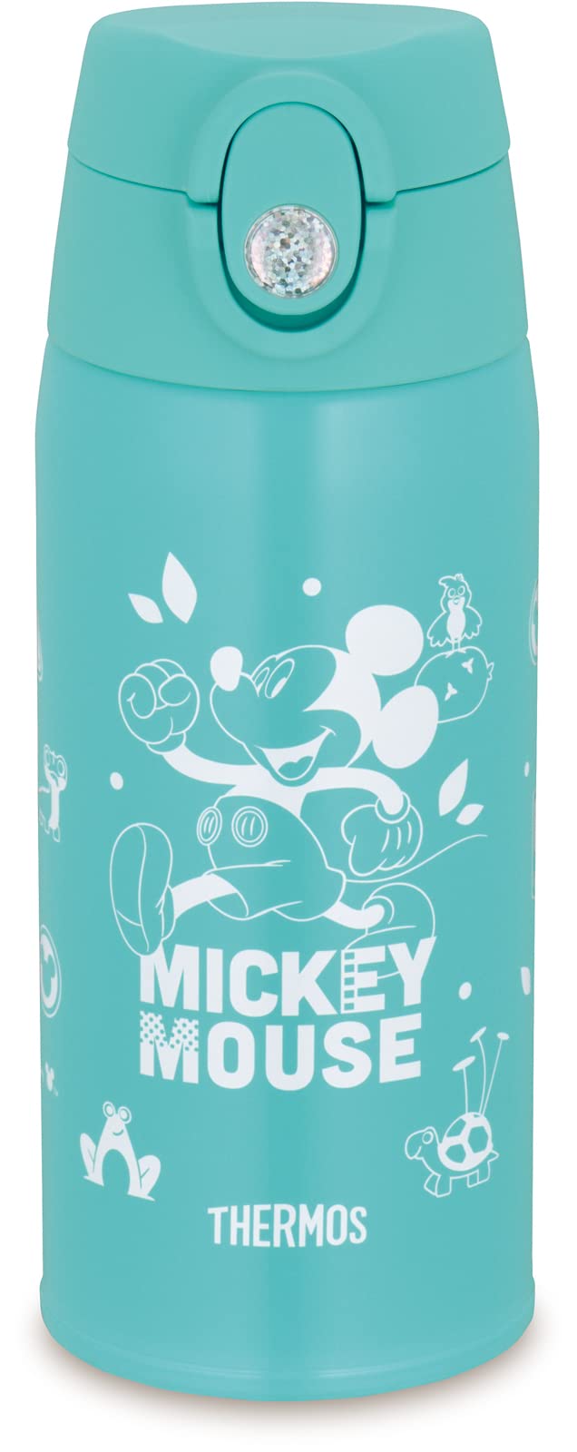 Thermos Mickey Mint Blue Vacuum Insulated Water Bottle 0.6L Straw Cup for Children FJO-601WFDS MBL