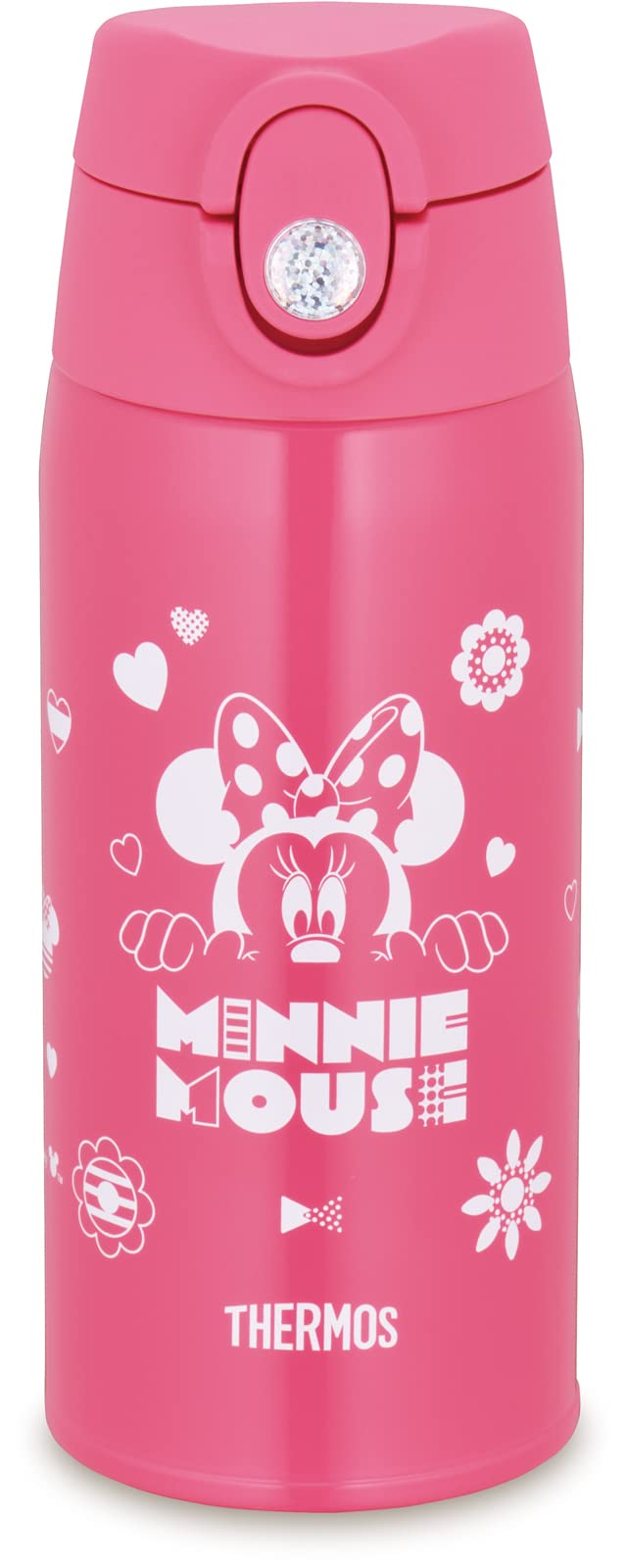 Thermos Minnie Coral Pink 0.6L Vacuum Insulated Water Bottle/Straw Cup for School Kids