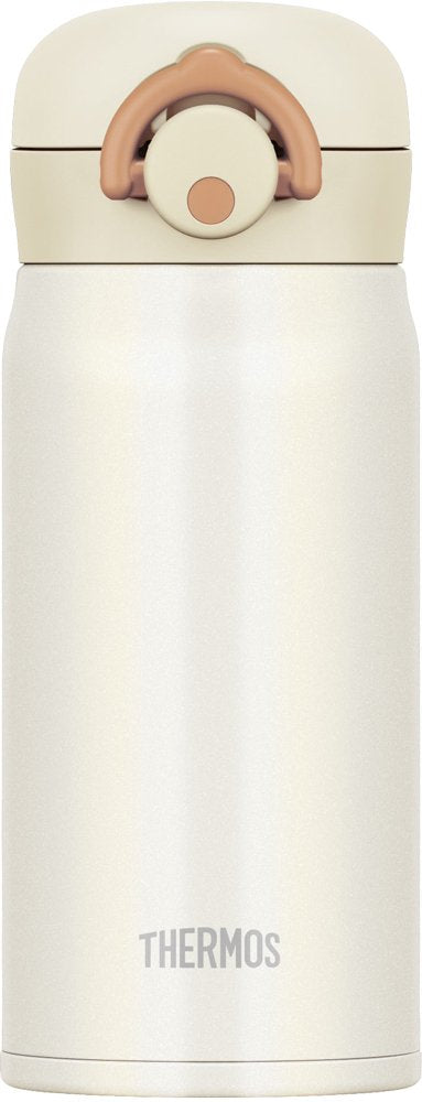 Thermos Vacuum Insulated Water Bottle Mug [One Touch Open] 350Ml Cream White Jnr-350 Crw - Made In Japan