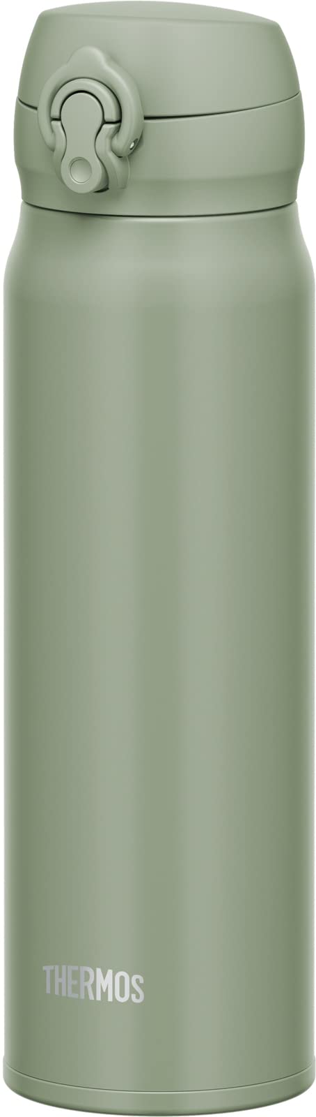 Thermos JNL-606 SMKKI Stainless Steel Water Bottle 600ml Vacuum Insulated Easy-Clean Portable & Lightweight - Smoke Khaki