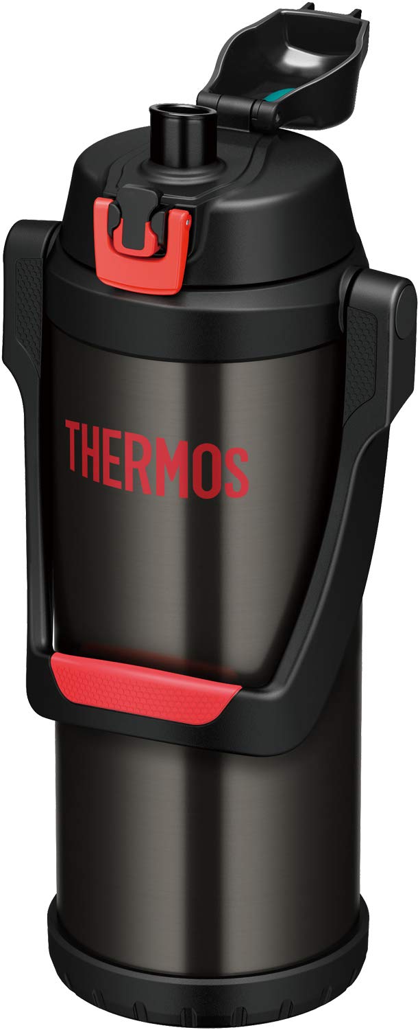 Thermos 2.5L Vacuum Insulated Black Red Sports Jug Ffv-2500 Bkr Water Bottle