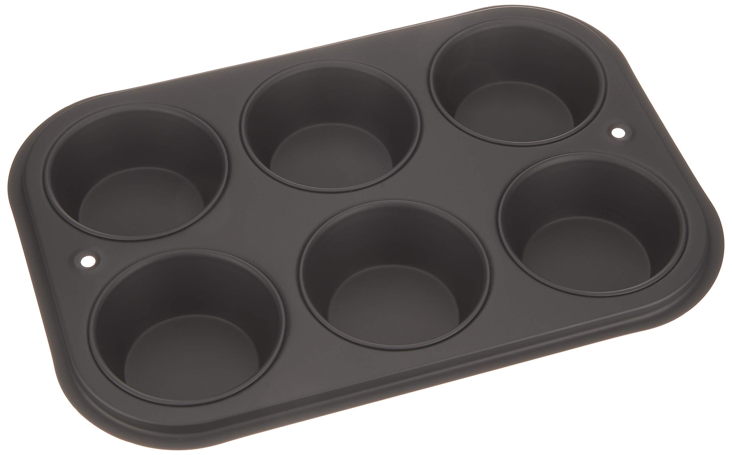 Tiger Crown Muffin Pan 6P Black Steel Japan Silicone Resin Coating 250° Heat Resistant 5068