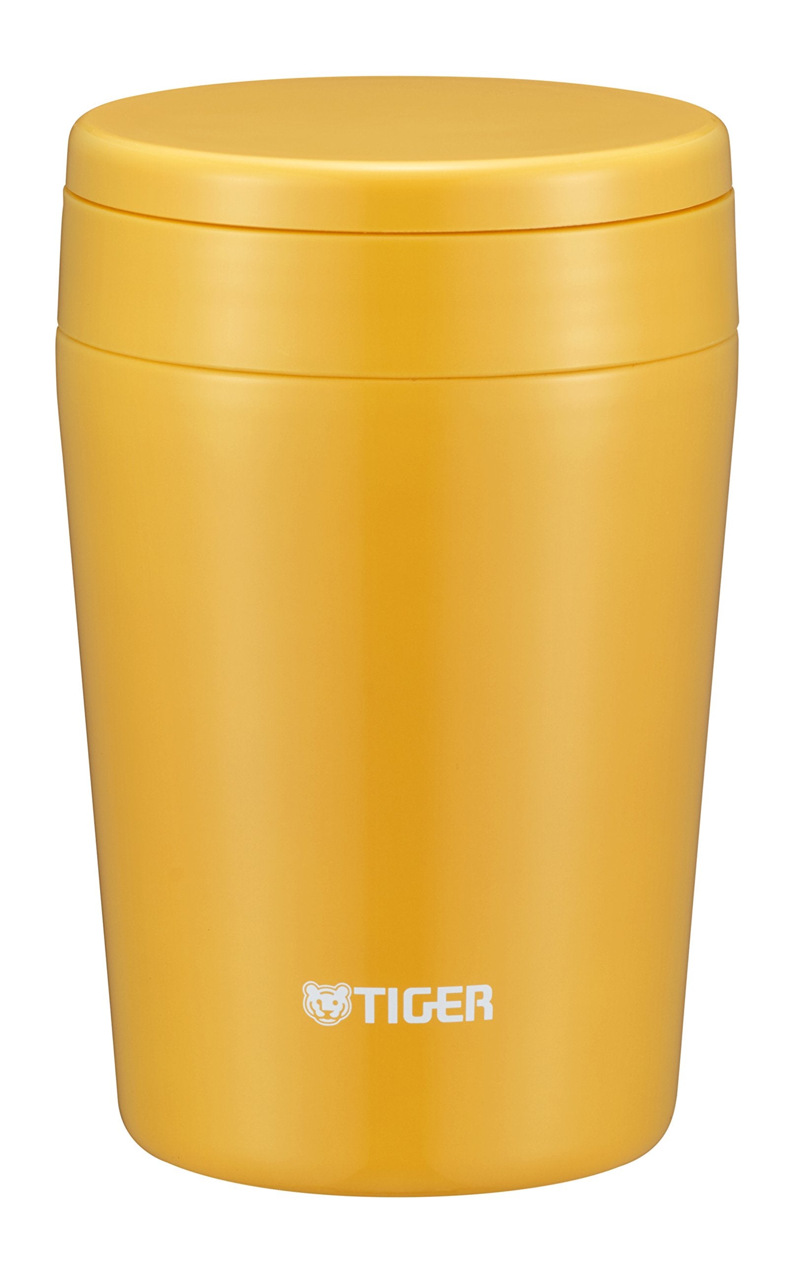 Tiger Thermos Vacuum Insulated Soup Jar 380Ml Japan Thermal Lunch Box Wide Mouth Round Bottom Saffron Yellow Mcl-B038-Ys