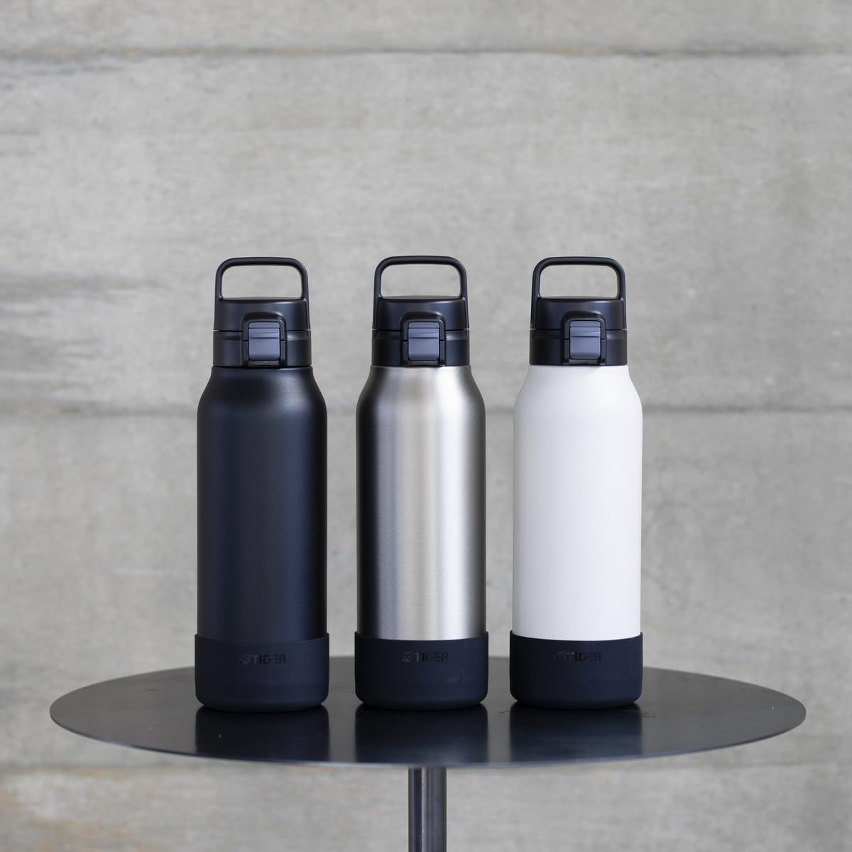 Tiger Stainless Steel Vacuum Flask 1.2L Wide Mouth Black Water Bottle for Sports Cold Storage