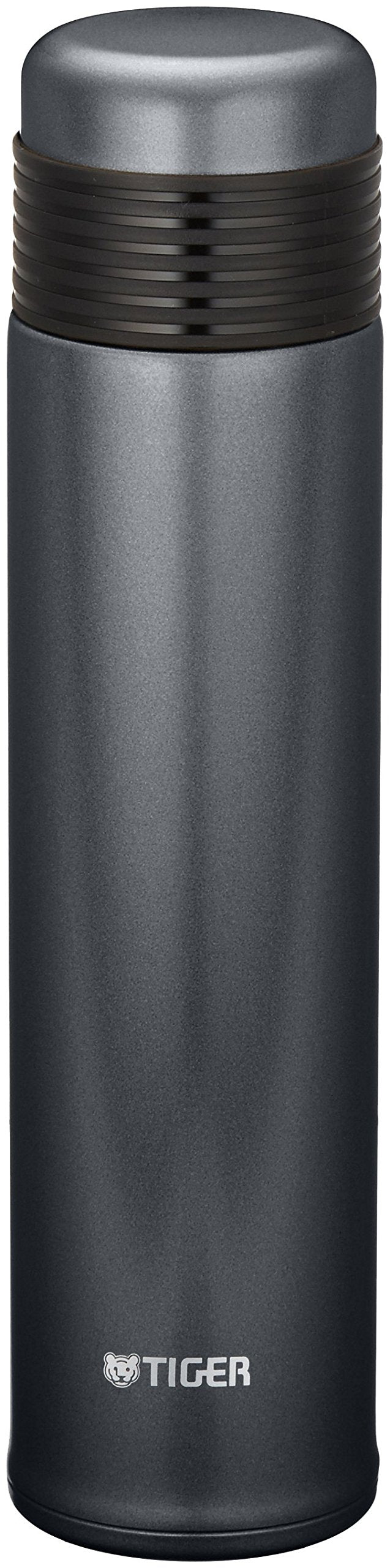 Tiger Stainless Steel Sahara Slim 500ml Water Bottle with Cup in Metallic Black