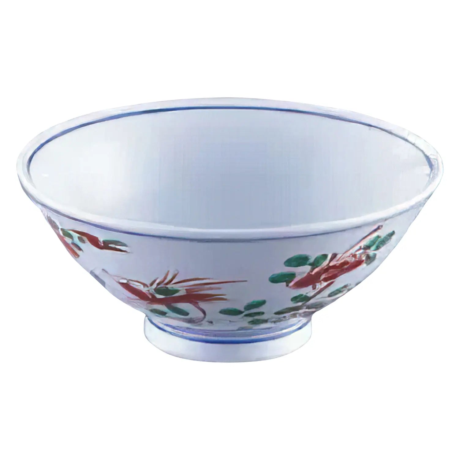 Tkg Mino Ware Porcelain Tempered Rice Bowl Akae-Kachou 11.4Cm