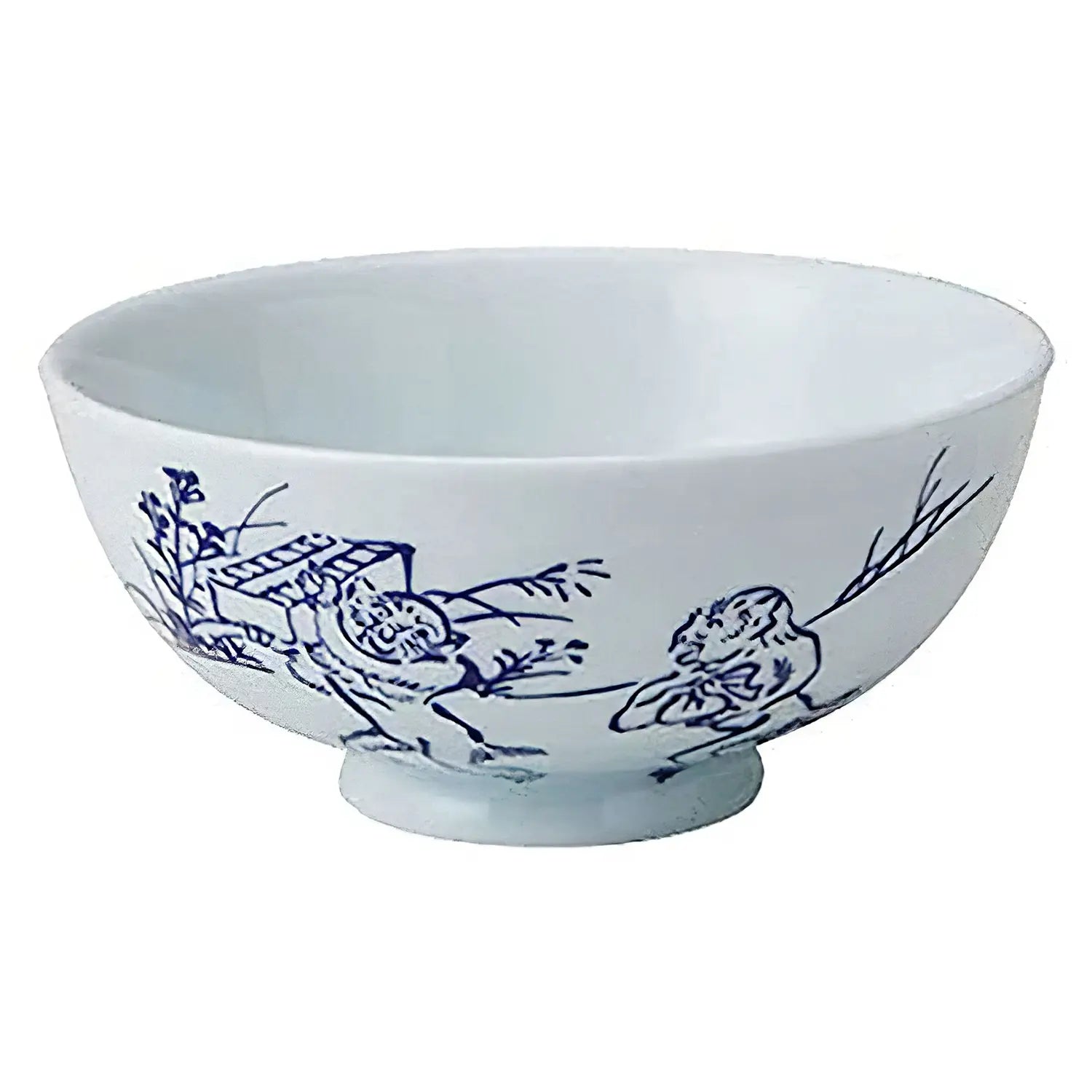 Tkg Mino Ware Porcelain Tempered Rice Bowl Kouzanji 11.5Cm