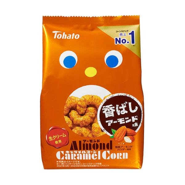 Tohato Almond Caramel Corn Puffs Snack 65g (Box of 12 Bags)