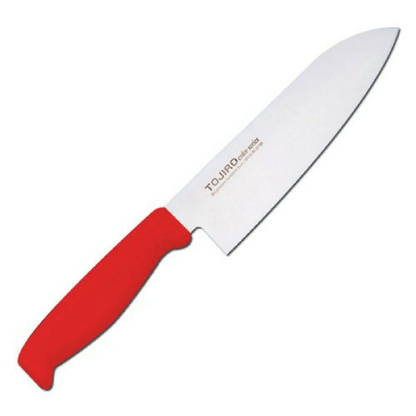 Tojiro Color Mv Santoku With Elastomer Handle Red