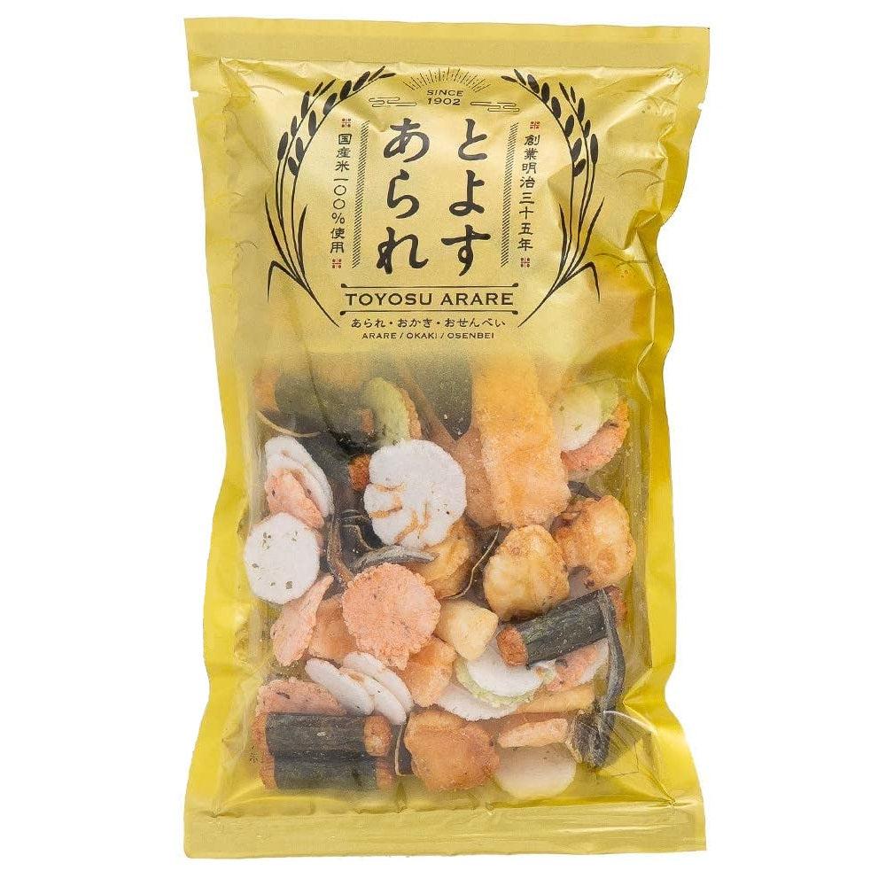 Toyosu Arare Japanese Rice Crackers 9 Types Assortment 80g (Pack of 3)
