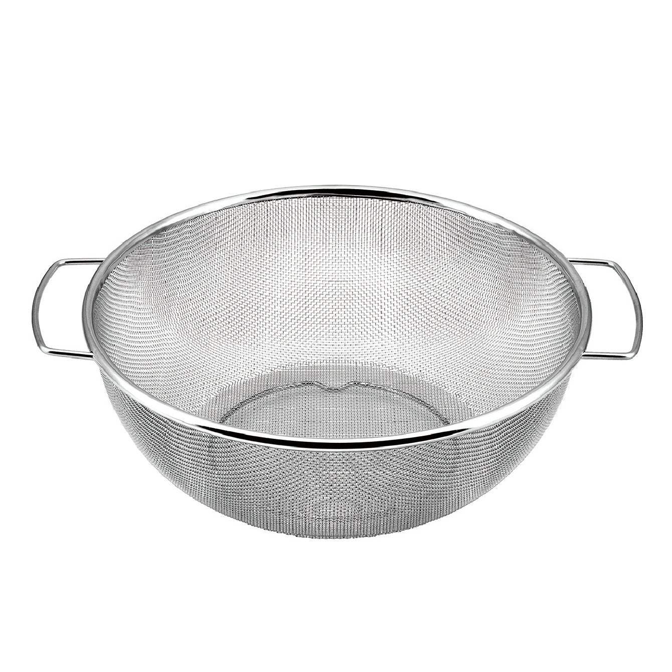 Two-Handle Stainless Steel Fine Mesh Colander With Legs Mesh #16