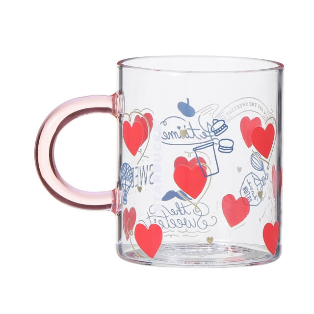 Starbucks Valentine 2022 Heat Resistant Glass Mug 355ml - Japanese Starbucks Glass Mugs