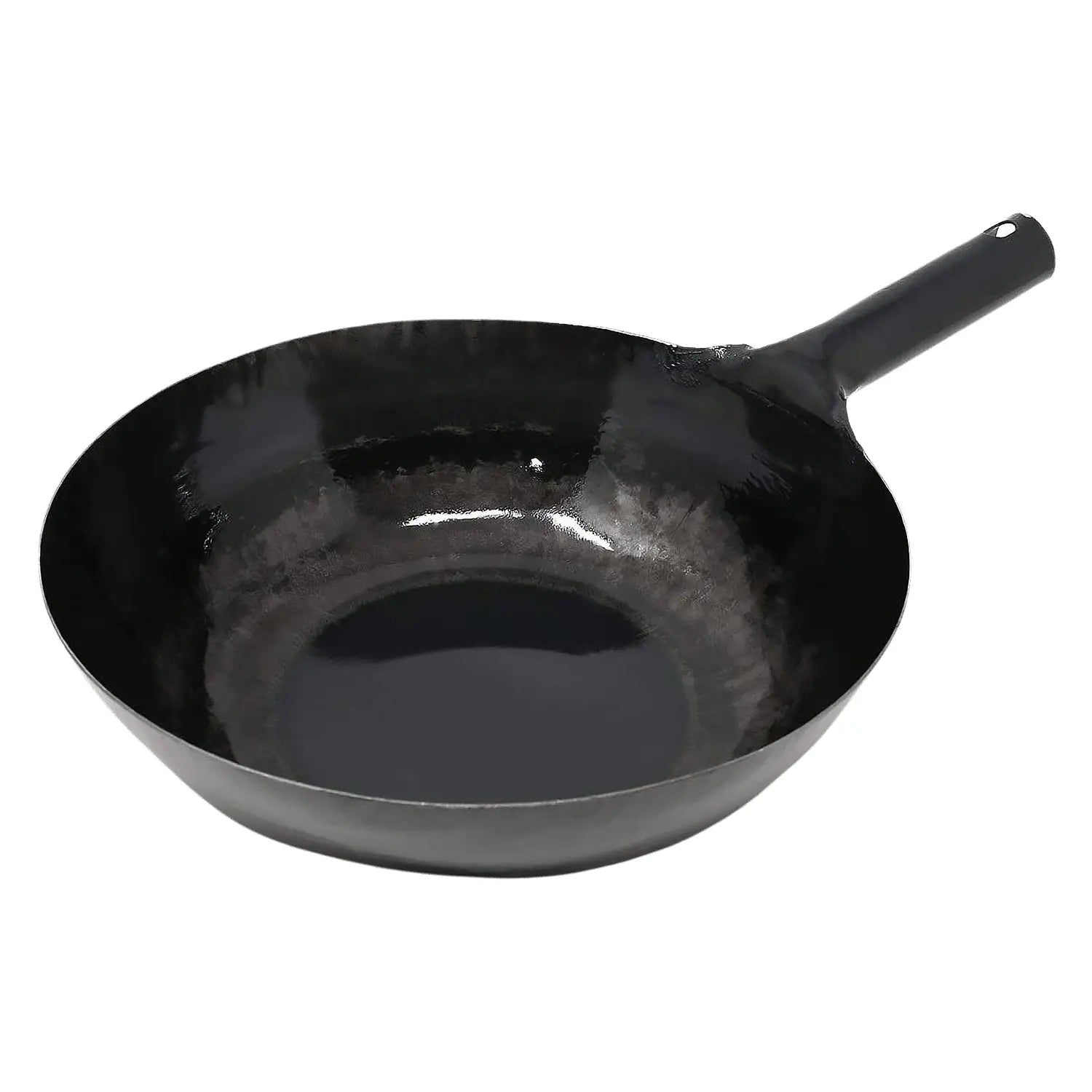 Yamada Hammered Iron Round Bottom Wok (1.6Mm Thickness) 30cm - Unseasoned