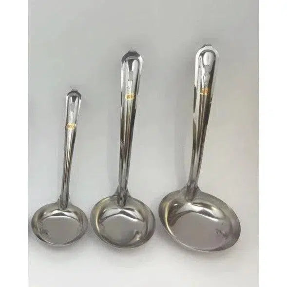 Stainless Steel Metal Soup Ladle with Hook (3 Sizes)