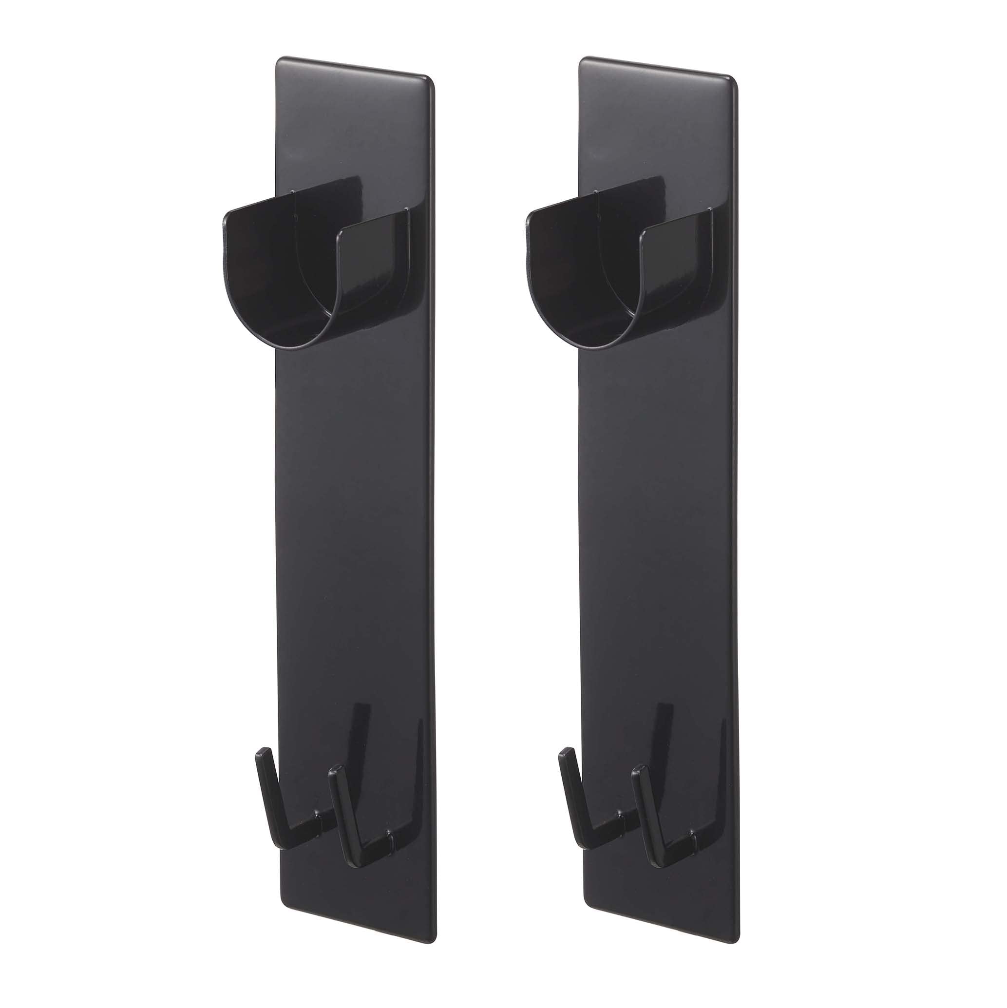 Yamazaki Industrial Japan Magnetic Bathroom Clothesline Holder Set Of 2 Tower Black 6X3.5X23Cm Indoor Drying