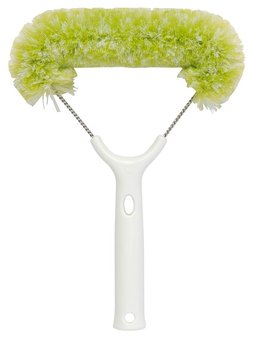 Yamazaki Sangyo Basbon-Kun Screen Door Brush 147502 W/ Handle - Japan Refreshing Cleaner Green