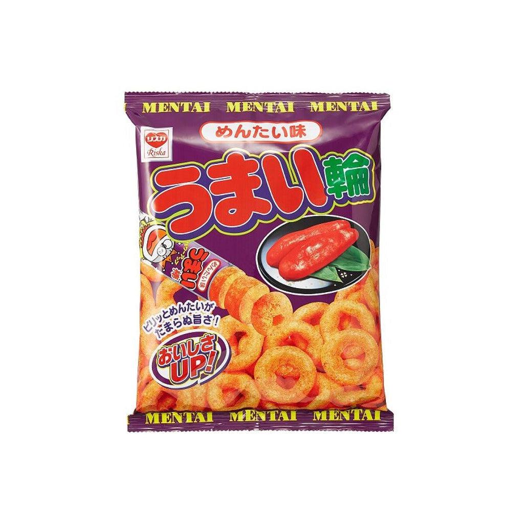 Yaokin Umaiwa Mentai Spicy Cod Roe Corn Puff Rings 75g (Pack of 3)