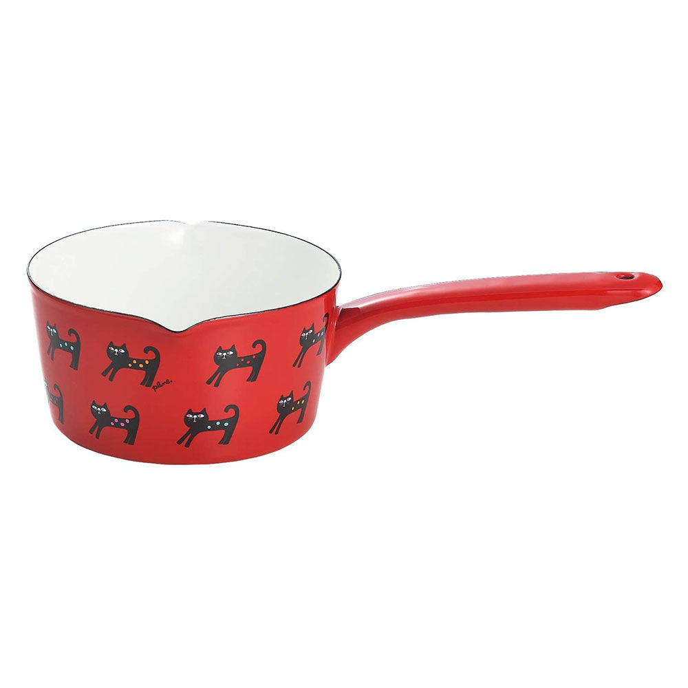 Yutaka Horo Plune Enameled Milk Pan Cat