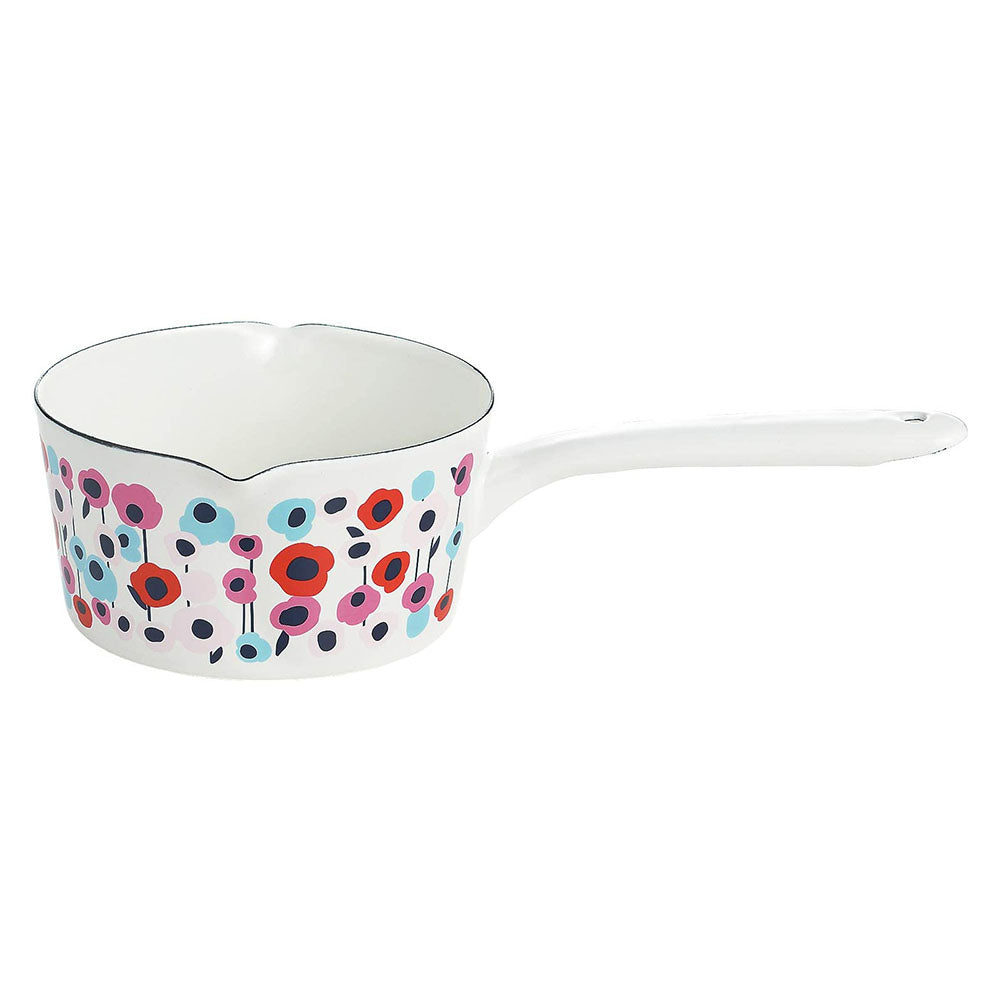 Yutaka Horo Plune Enameled Milk Pan Fluffy Flower