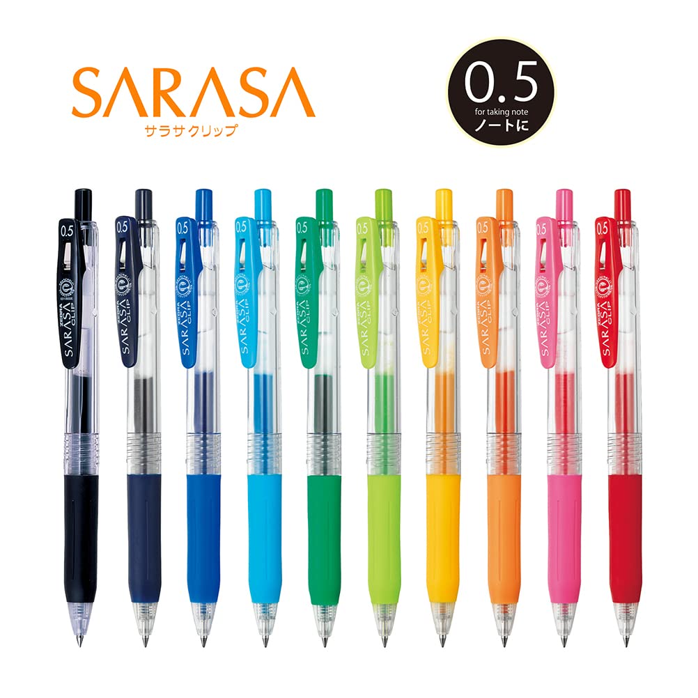 Zebra Sarasa Clip 0.5 Gel Ballpoint Pen 10 Colors Japan Jj15-10Ca