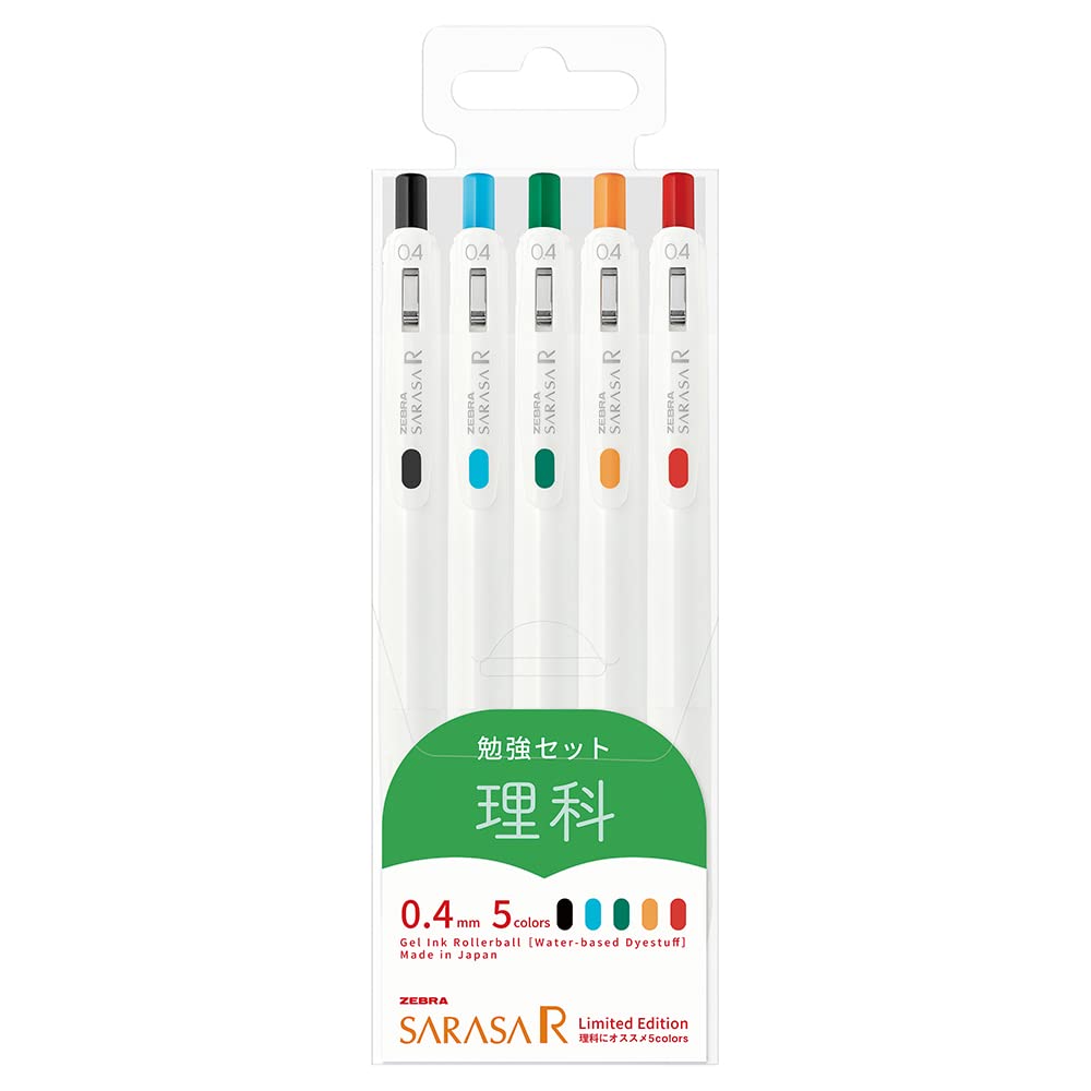 Zebra Sarasa R 0.4Mm Gel Ballpoint Pen 5 Color Set Japan Jjs29-R1-5C-D