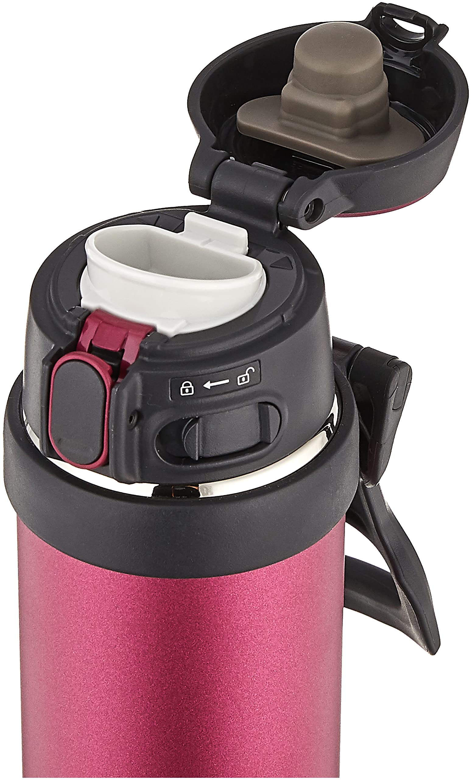 Zojirushi Flip and Go 16oz Stainless Steel Mug in Hibiscus Red