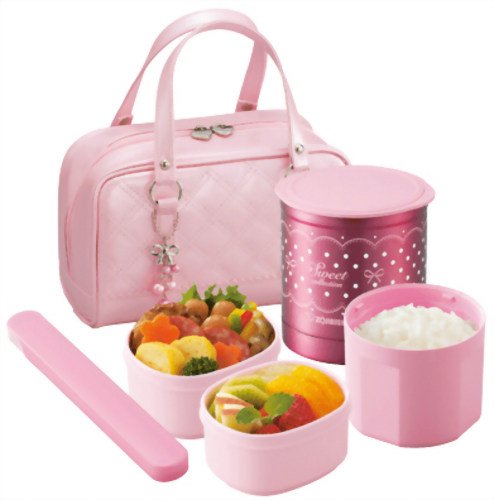 Zojirushi Pink Insulated Lunch Box Approximately 1 Rice Bowl Capacity