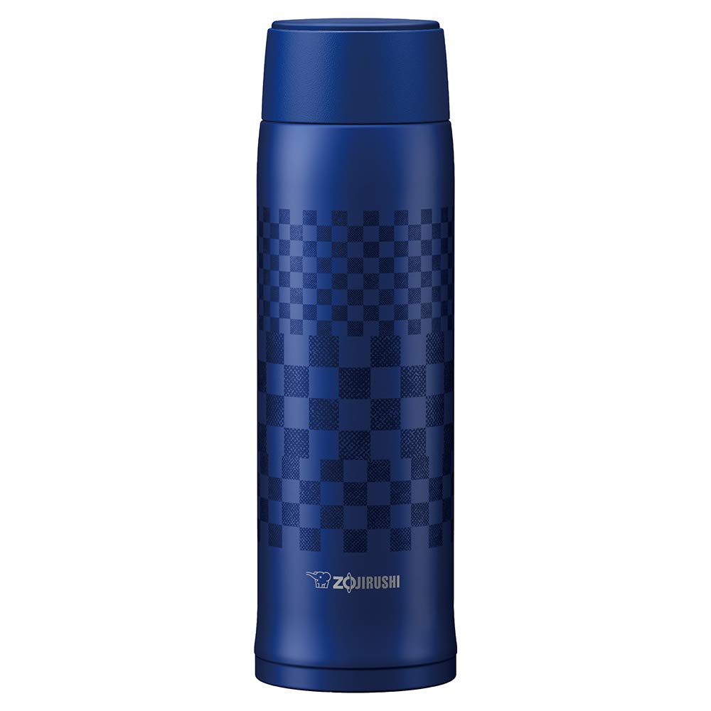 Zojirushi 480ml Ichimatsu Blue Screw Mug Bottle - Sm-Nae48Sa-Az