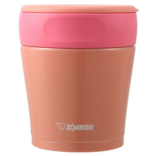 Zojirushi 260ml Stainless Steel Food Jar Coral Orange with Washable Lid