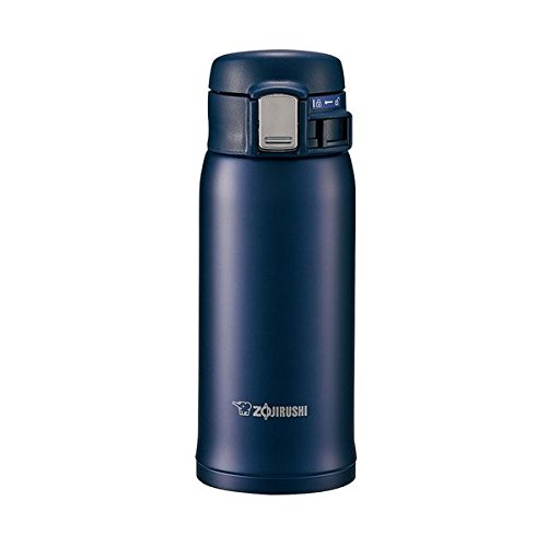 Zojirushi Stainless Steel 360ml Water Bottle Navy One-Touch Open SM-SD36A AD