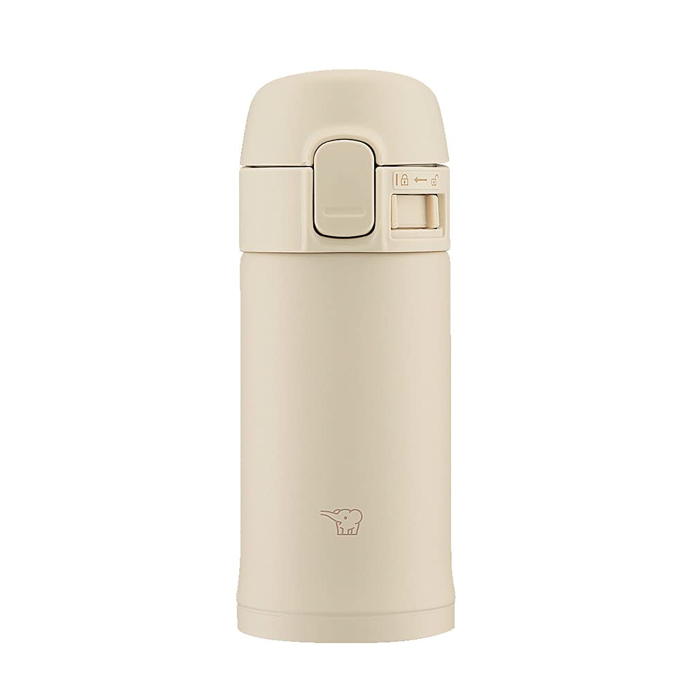 Zojirushi 0.2L Stainless Steel One-Touch Water Bottle - Beige Sm-Pd20-Cm