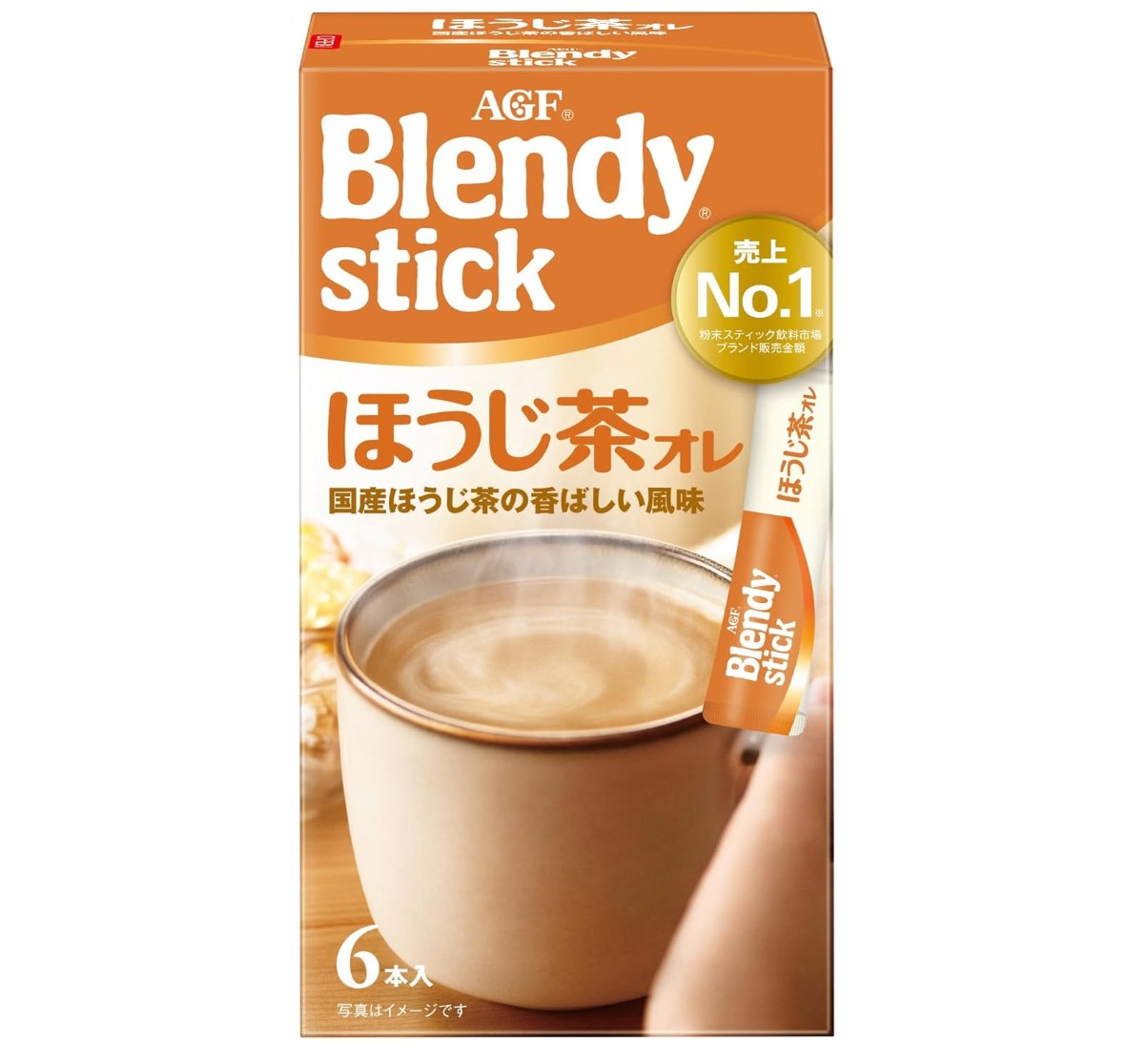 Ajinomoto Agf Blendy Stick Houjicha Cafe Au Lait 6 Sticks - Japanese Instant Coffee