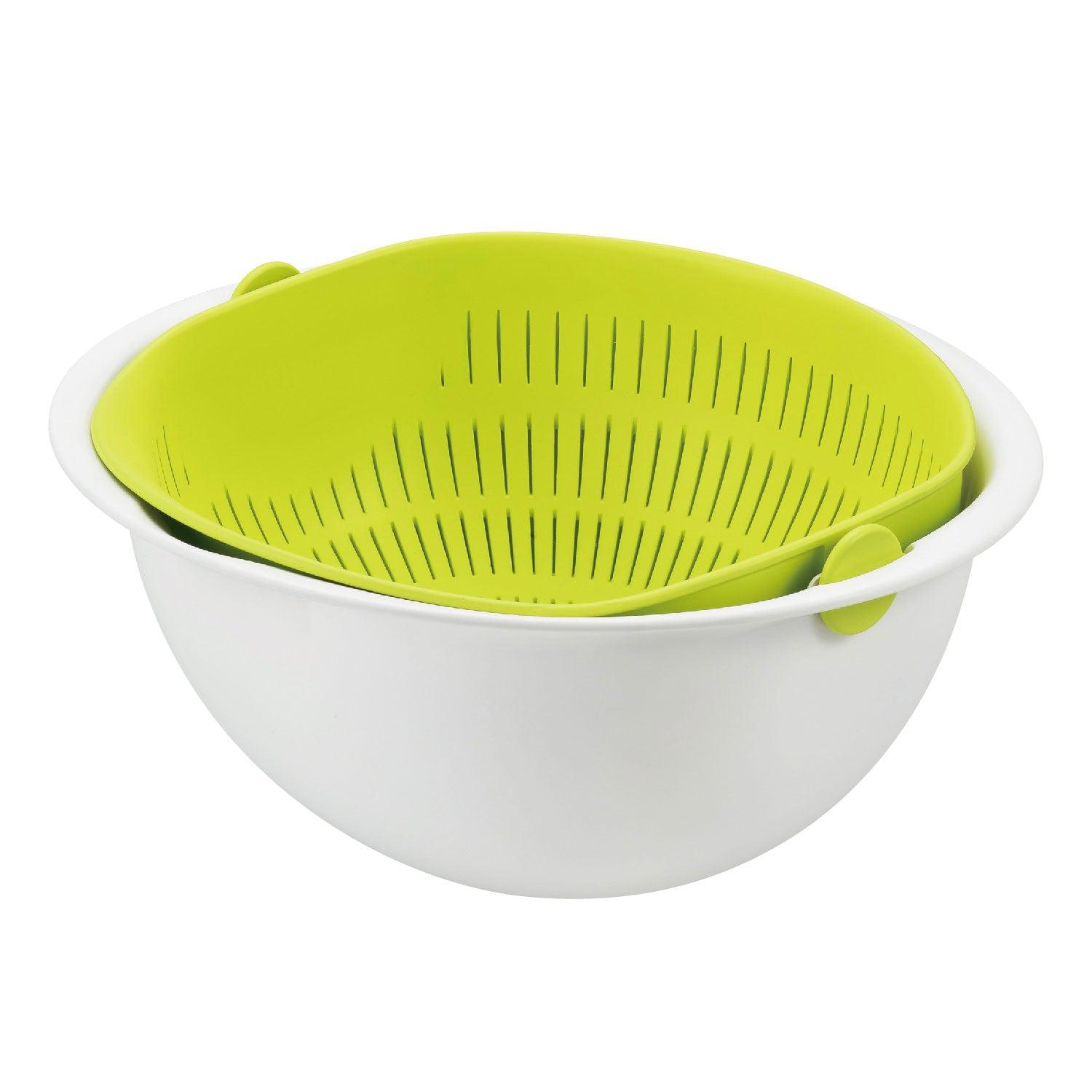 Akebono Large Strainer Bowl 2-In-1 Colander Bowl Set MZ-3510 - YOYO JAPAN