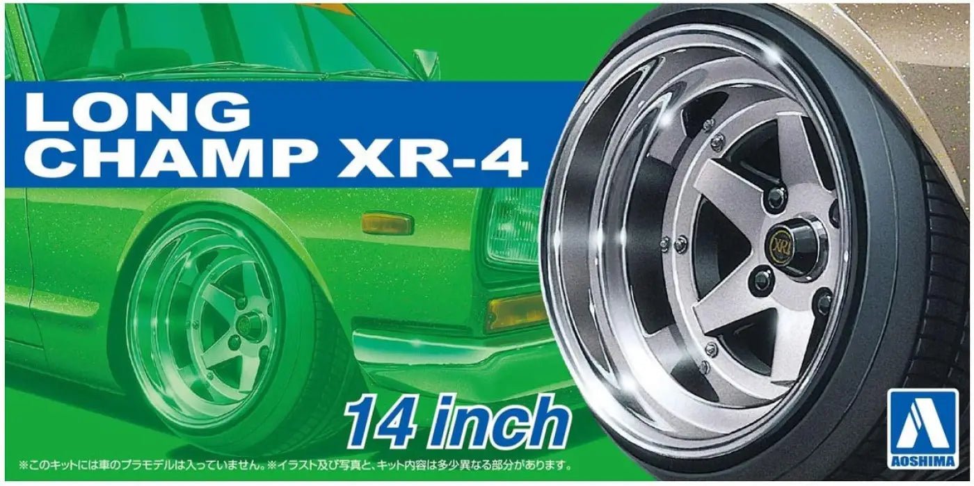 AOSHIMA Tuned Parts 1/24 Long Champ Xr - 4 14Inch Tire & Wheel Set