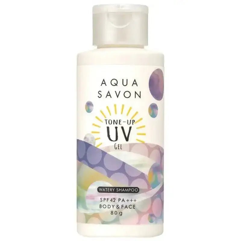 Aqua Savon Tone Up UV Gel Watery Shampoo SPF42 PA+++ 80g - Sunscreen For Body And Face - YOYO JAPAN