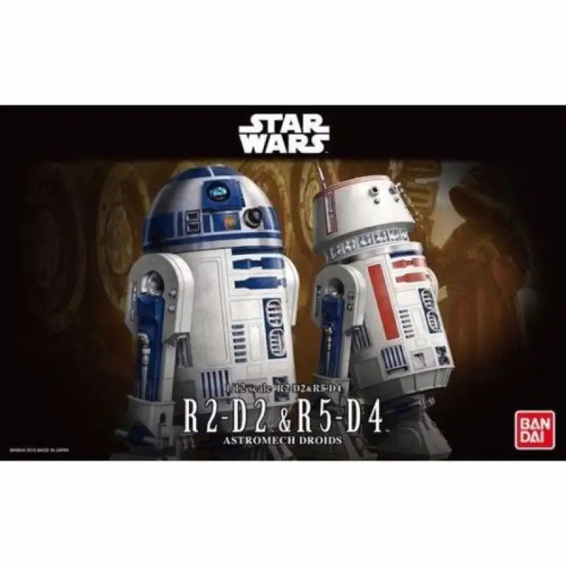 Bandai 1/12 R2-d2 & R5-d4 Astromech Droids Model Kit Star Wars - Plastic