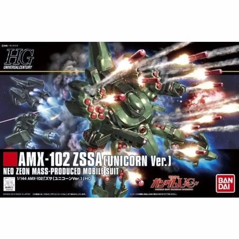 Bandai Hguc 1/144 Amx-102 Zssa Unicorn Ver Plastic Model Kit Gundam Uc Japan - Gunpla