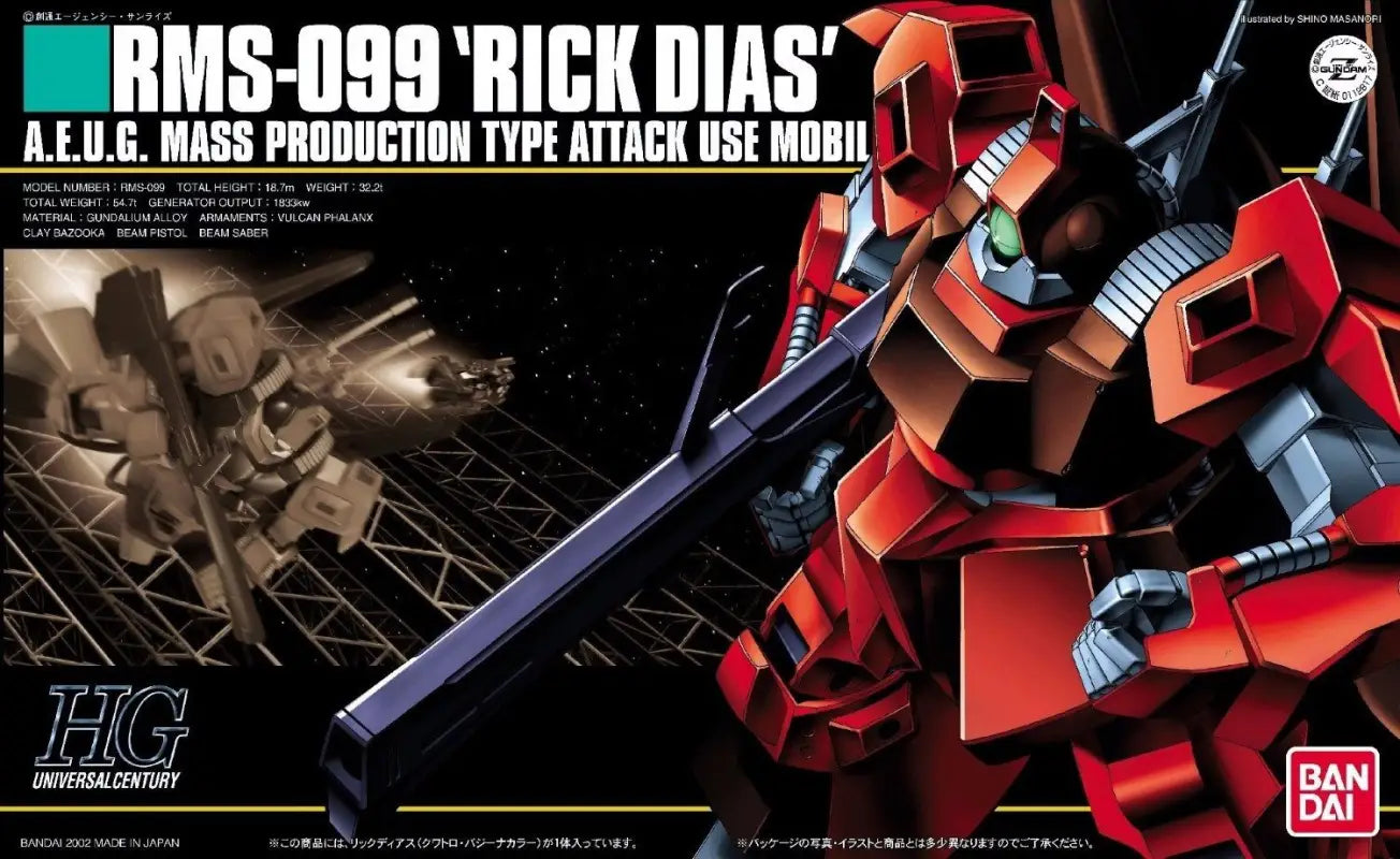 Bandai Hguc 1/144 Rms-099 Rick Dias Quattro Custom Plastic Model Kit - Gunpla