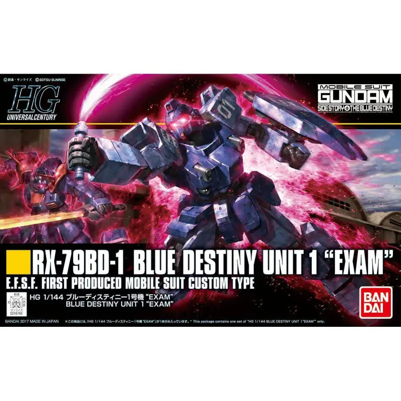 Bandai Hguc 1/144 Rx-79bd-1 Blue Destiny Unit 1 Exam Model Kit Gundam Japan - Gunpla