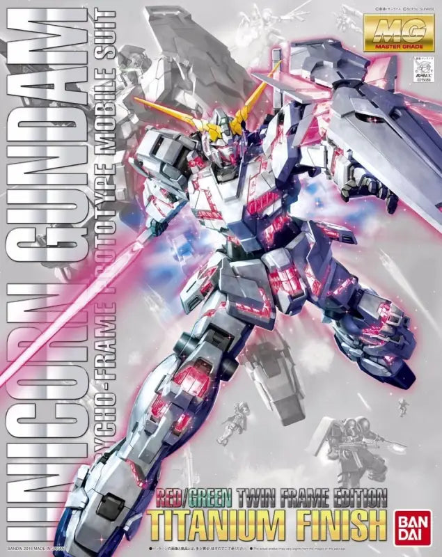 Bandai Mg 1/100 Rx-0 Unicorn Gundam Red/green Twin Frame Edition Titanium Finish - Gunpla