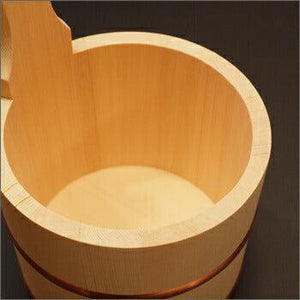 Japanese Cypress Umezawa Hinoki Bath Bucket with handle, designed for daily bath use