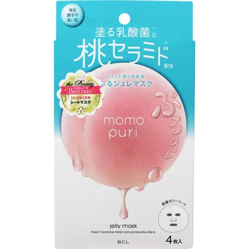 Bcl Momo Puri Cool Jelly Mask 4 Sheet - YOYO JAPAN