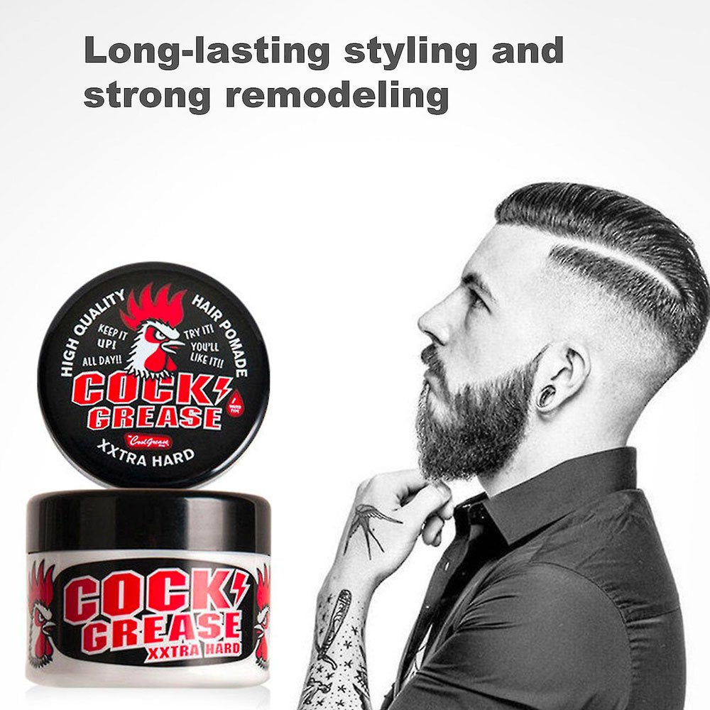 87g Cock Grease XXtra Hard Hair Pomade with moisturizing oils, offering restyling ease for active users