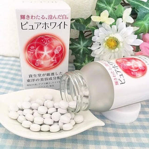 Close-up of Shiseido Pure White 240 Tablets, featuring wolfberry extract for gentle nourishment
