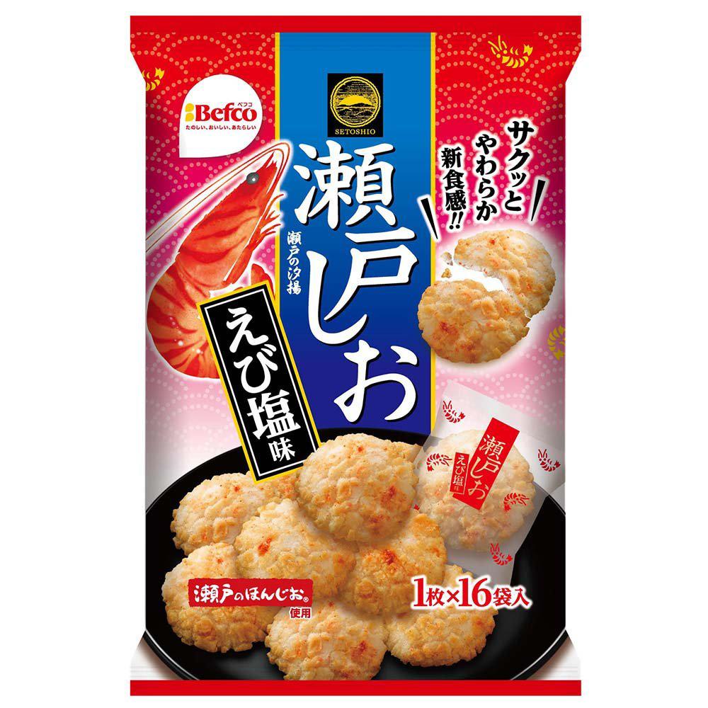 Befco Seto Shio Senbei Rice Crackers Shrimp Flavor (16 Pieces) - YOYO JAPAN