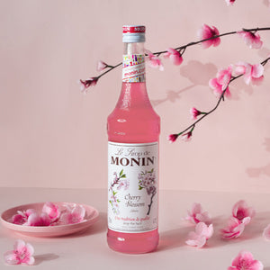 700ml Monin Sakura Syrup with cherry blossom flavor, offering a Japan-inspired taste