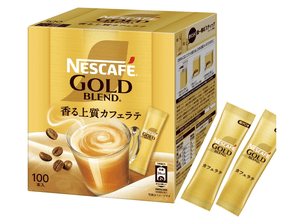 Nescafe Stick Gold Blend Stick Coffee (Cafe Latte), 100 sticks, premium aroma, ideal for instant latte preparation